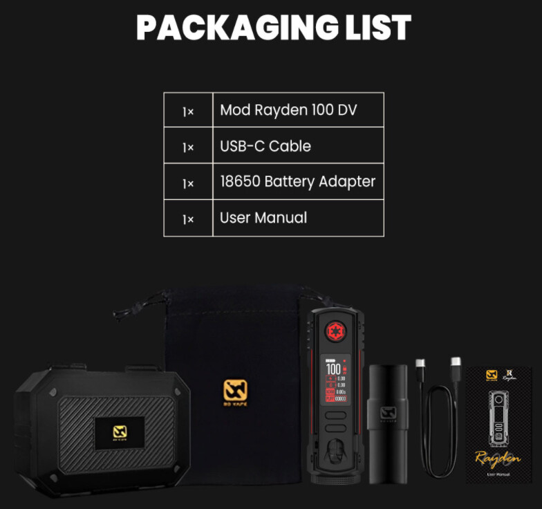 Кликните для увеличения изображения BD Vape Rayden 100 box mod, изображение 3