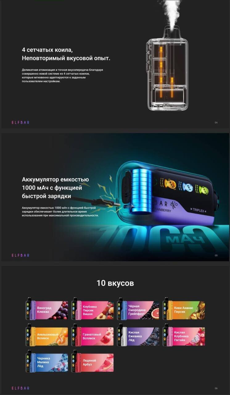 Кликните для увеличения изображения ELF BAR TRIPLEX 30000 затяжек, изображение 3