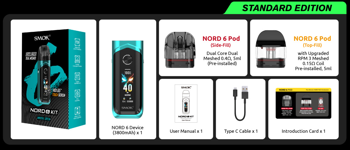 Кликните для увеличения изображения SMOK Nord 6 POD kit, изображение 2